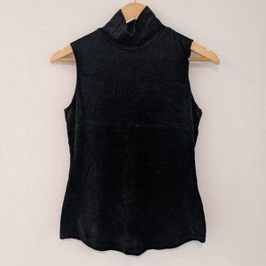 Theory - Black Velvet Turtleneck Tank Top